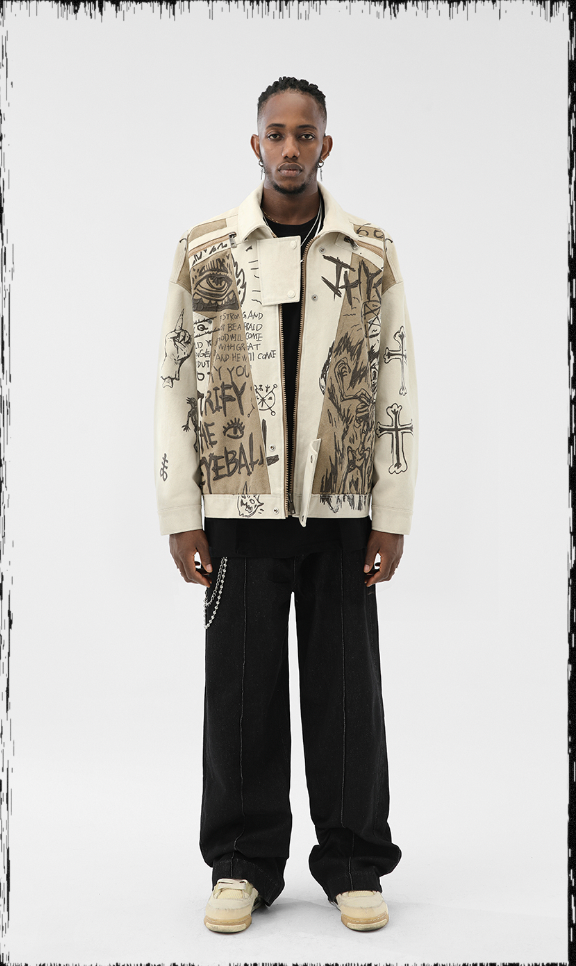 JHYQ Heavy Graffiti Short Jacket