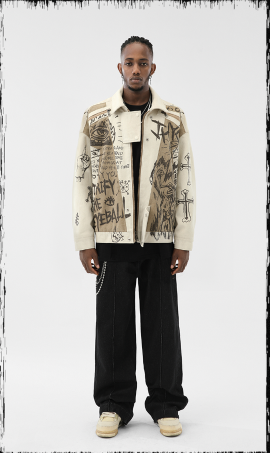 JHYQ Heavy Graffiti Short Jacket