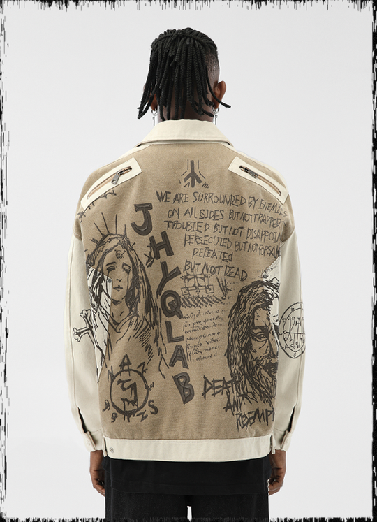 JHYQ Heavy Graffiti Short Jacket