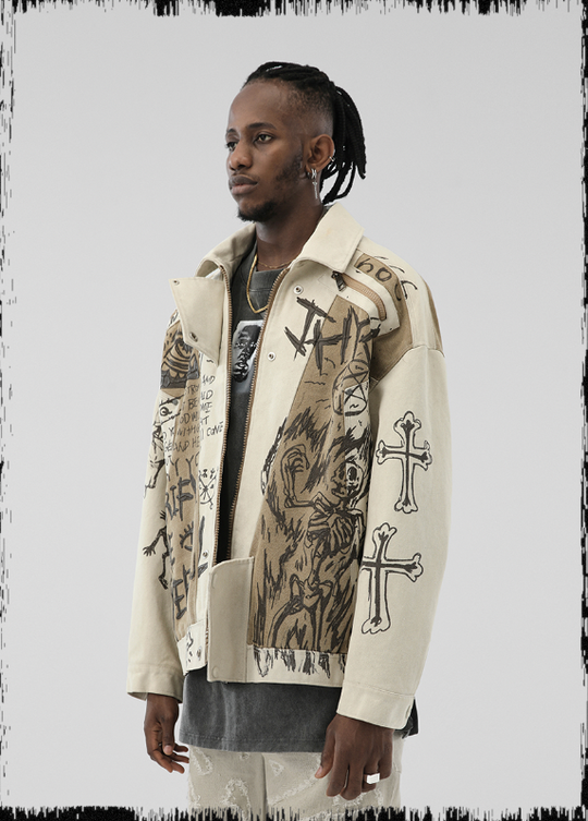 JHYQ Heavy Graffiti Short Jacket