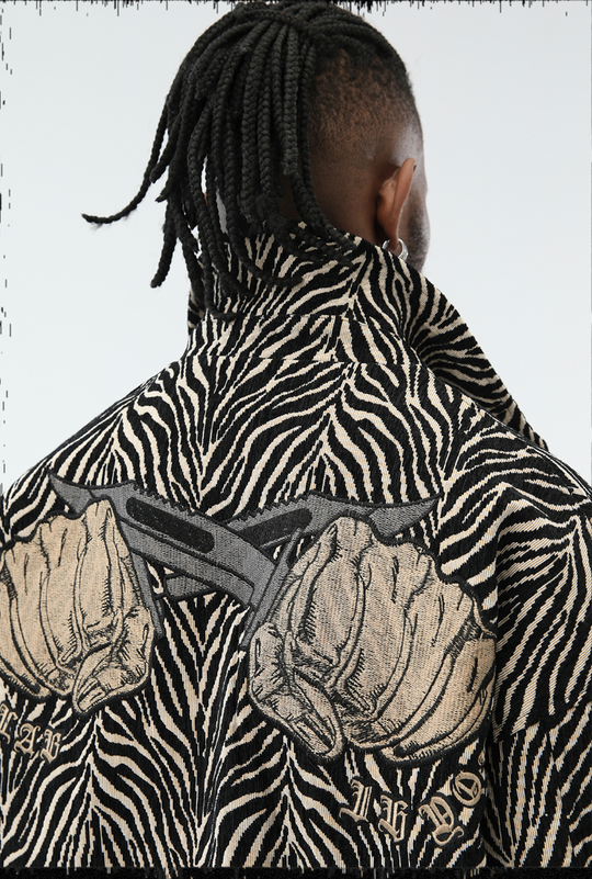 JHYQ Zebra Print Embroidered Short Jacket