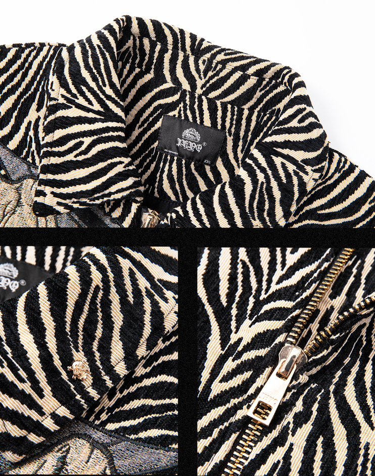 JHYQ Zebra Print Embroidered Short Jacket