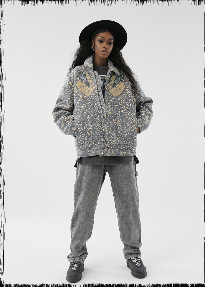 JHYQ Double Gun Embroidery Short Jacket