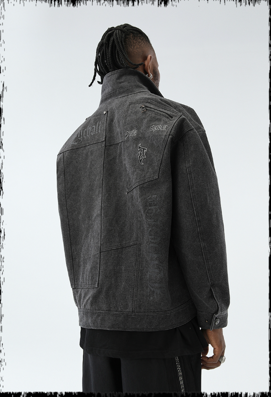 JHYQ Coil Buckle Lapel Embroidered Short Jacket