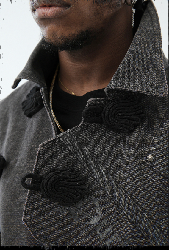 JHYQ Coil Buckle Lapel Embroidered Short Jacket