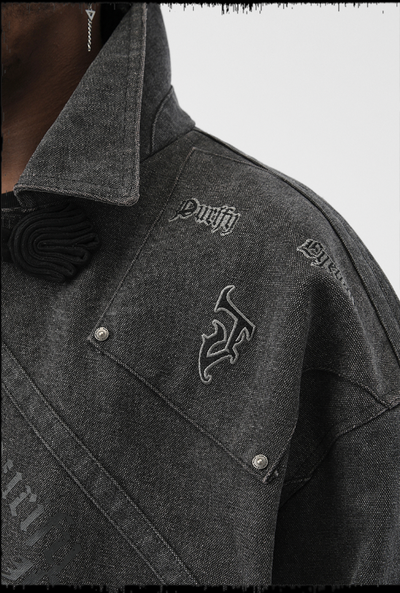 JHYQ Coil Buckle Lapel Embroidered Short Jacket