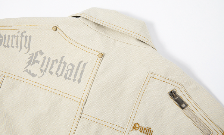 JHYQ Coil Buckle Lapel Embroidered Short Jacket