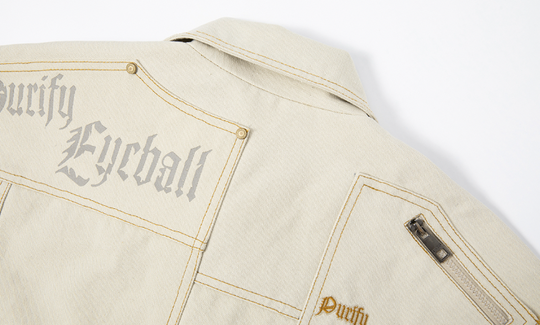 JHYQ Coil Buckle Lapel Embroidered Short Jacket