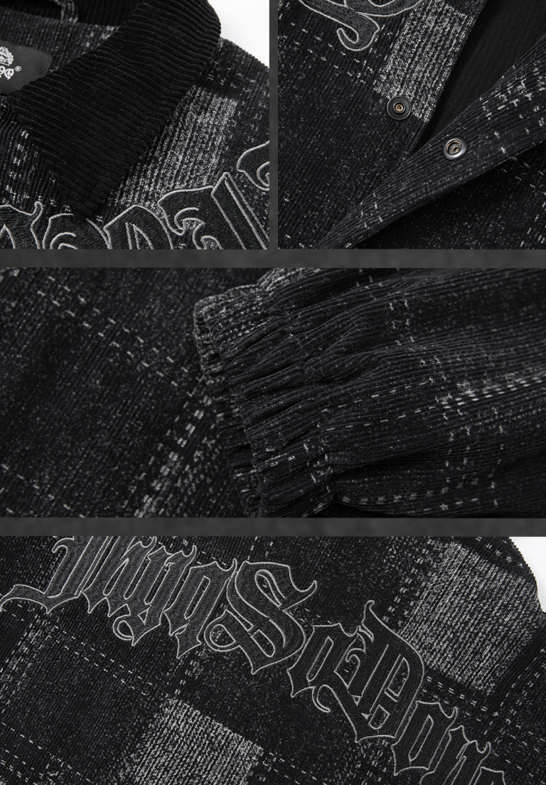 JHYQ Checkered Embroidered Corduroy Jacket