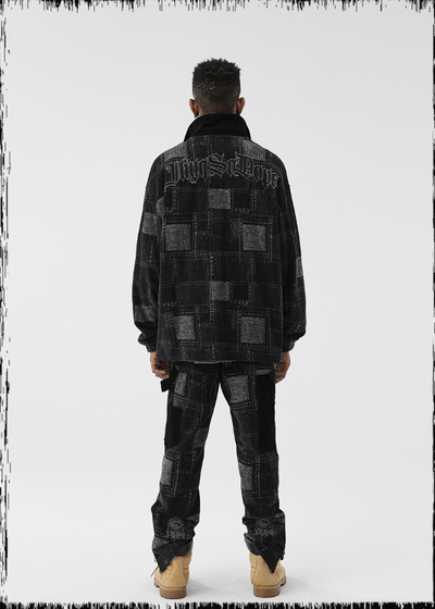 JHYQ Checkered Embroidered Corduroy Jacket
