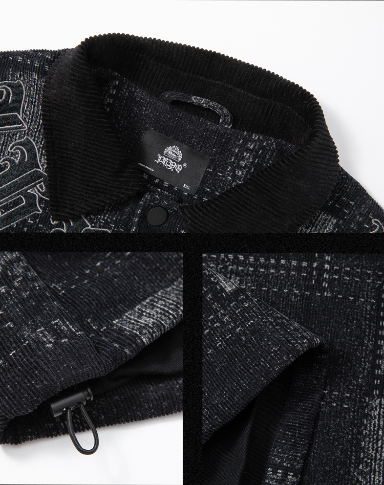 JHYQ Checkered Embroidered Corduroy Jacket