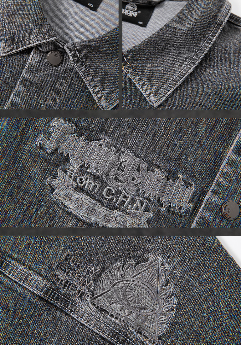 JHYQ Embroidered Denim Shirt Jacket