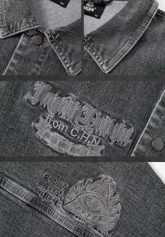 JHYQ Embroidered Denim Shirt Jacket