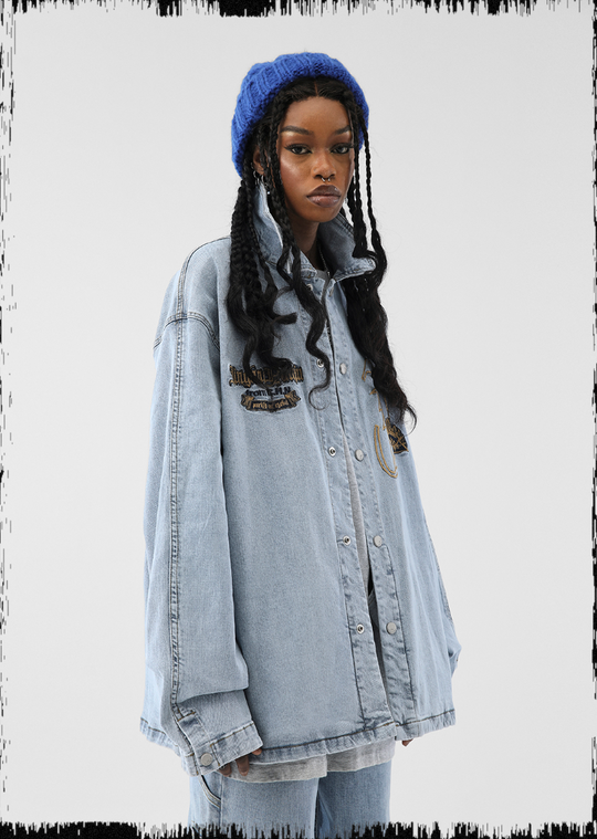 JHYQ Embroidered Denim Shirt Jacket