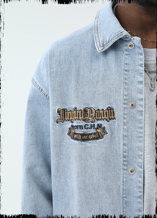 JHYQ Embroidered Denim Shirt Jacket