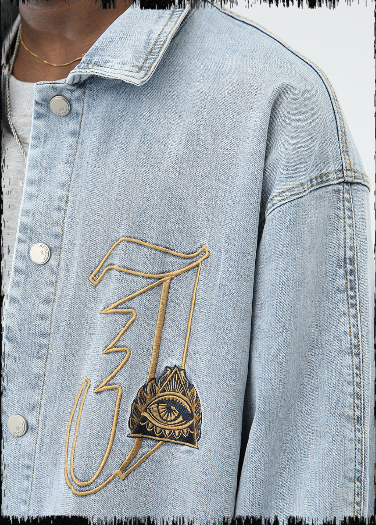 JHYQ Embroidered Denim Shirt Jacket
