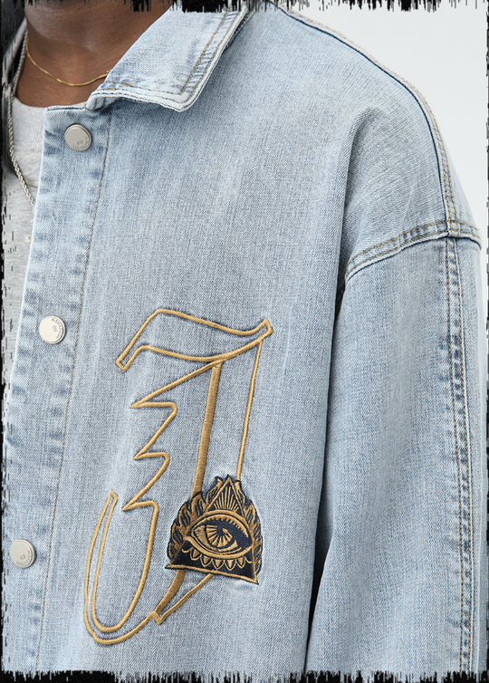JHYQ Embroidered Denim Shirt Jacket