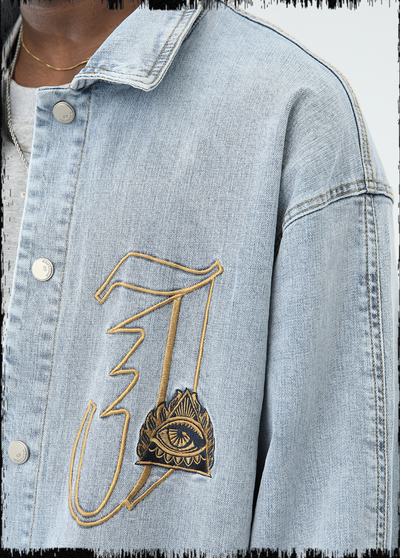 JHYQ Embroidered Denim Shirt Jacket