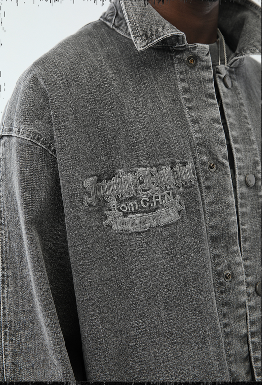 JHYQ Embroidered Denim Shirt Jacket