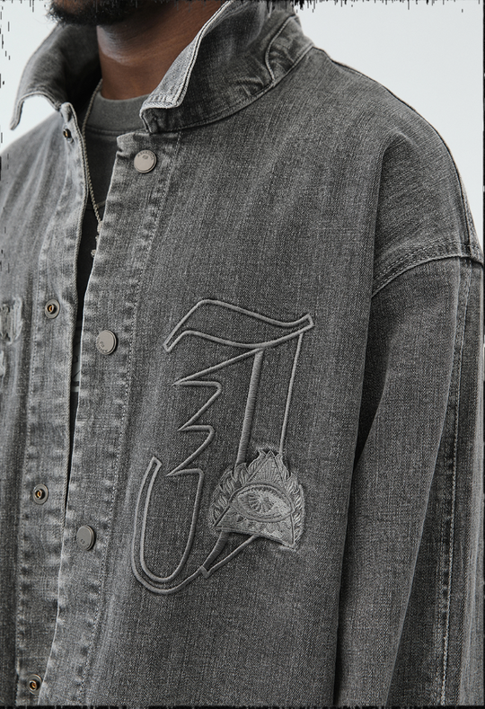JHYQ Embroidered Denim Shirt Jacket