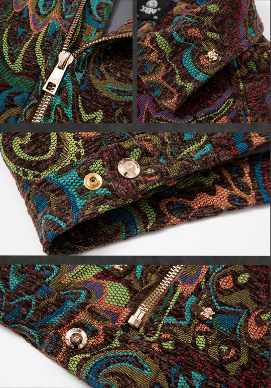 JHYQ Color Blocking Paisley Embroidered Jacket