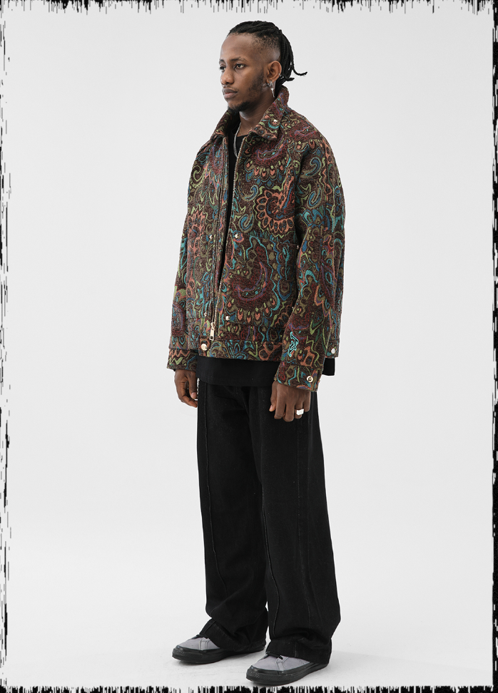 JHYQ Color Blocking Paisley Embroidered Jacket