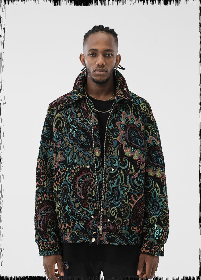 JHYQ Color Blocking Paisley Embroidered Jacket