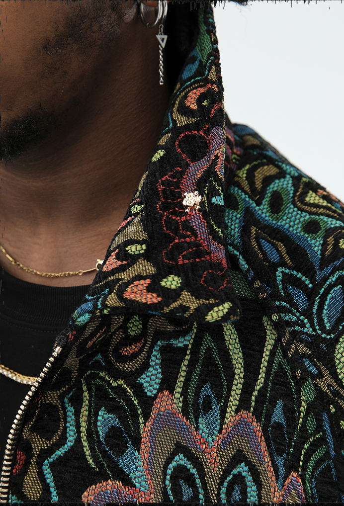 JHYQ Color Blocking Paisley Embroidered Jacket