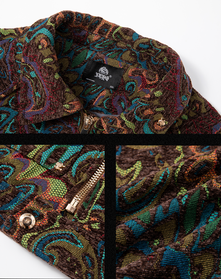 JHYQ Color Blocking Paisley Embroidered Jacket