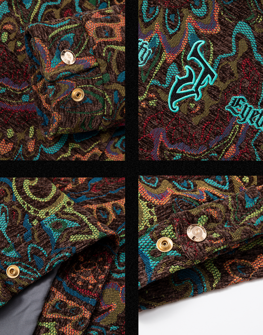 JHYQ Color Blocking Paisley Embroidered Jacket