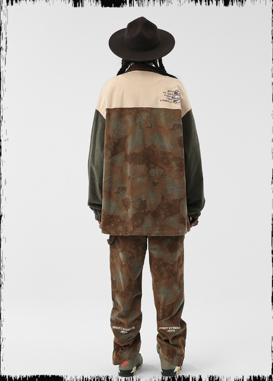 JHYQ Flower Print Corduroy Jacket