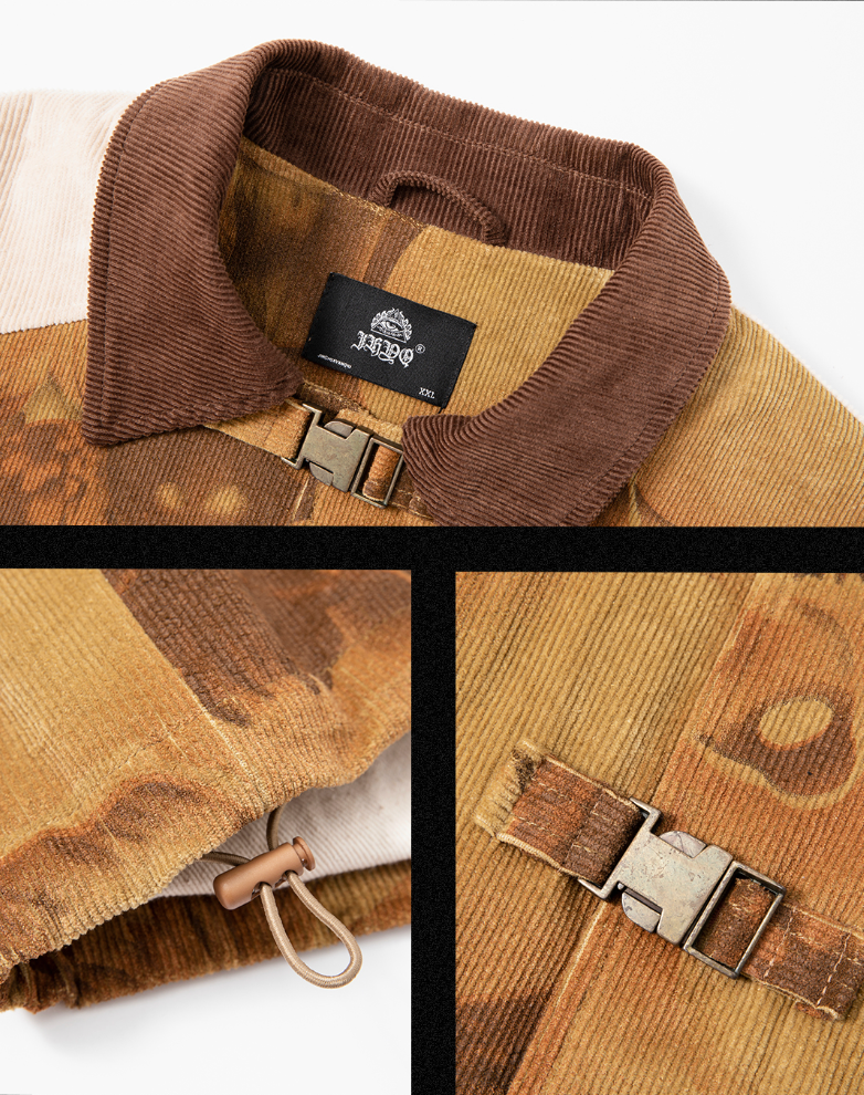 JHYQ Flower Print Corduroy Jacket