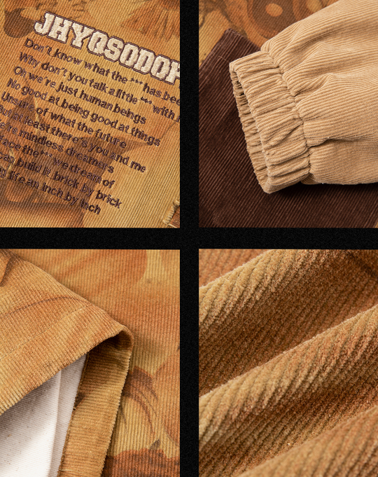 JHYQ Flower Print Corduroy Jacket