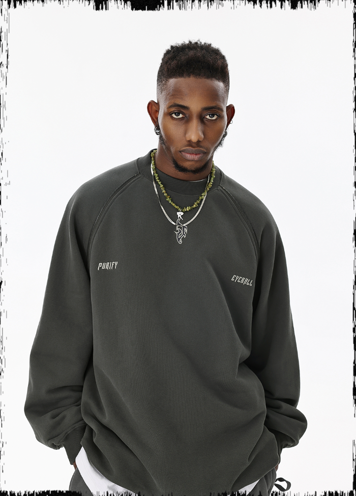 JHYQ Embroidered Logo Zipper Design Heavyweight Sweater