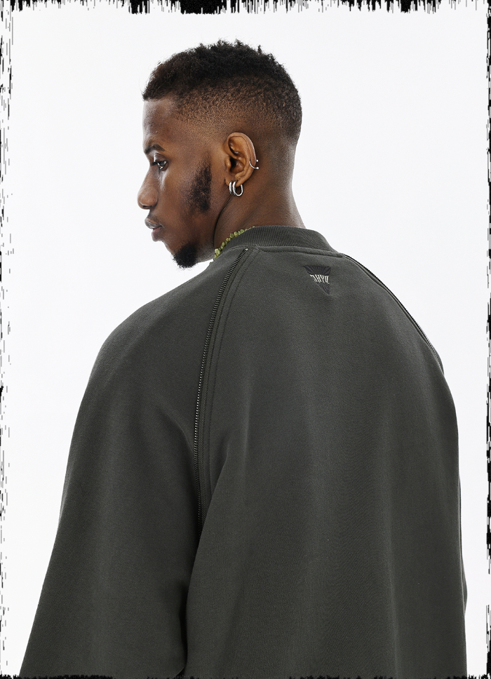 JHYQ Embroidered Logo Zipper Design Heavyweight Sweater