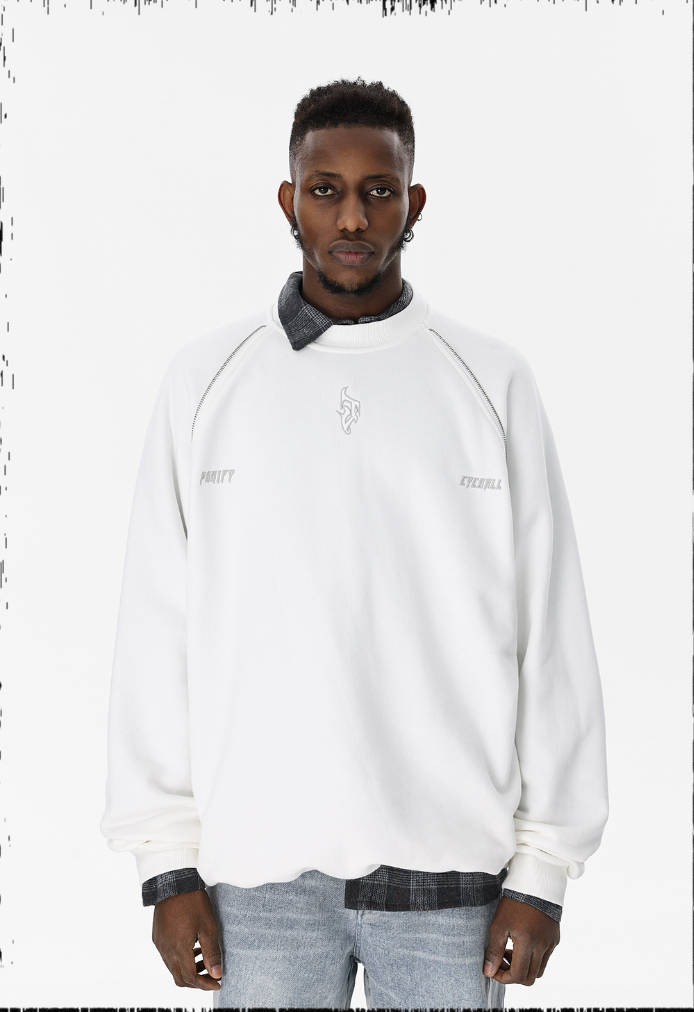 JHYQ Embroidered Logo Zipper Design Heavyweight Sweater