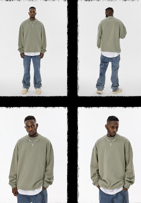 JHYQ Letters Embroidered Logo Heavyweight Sweater