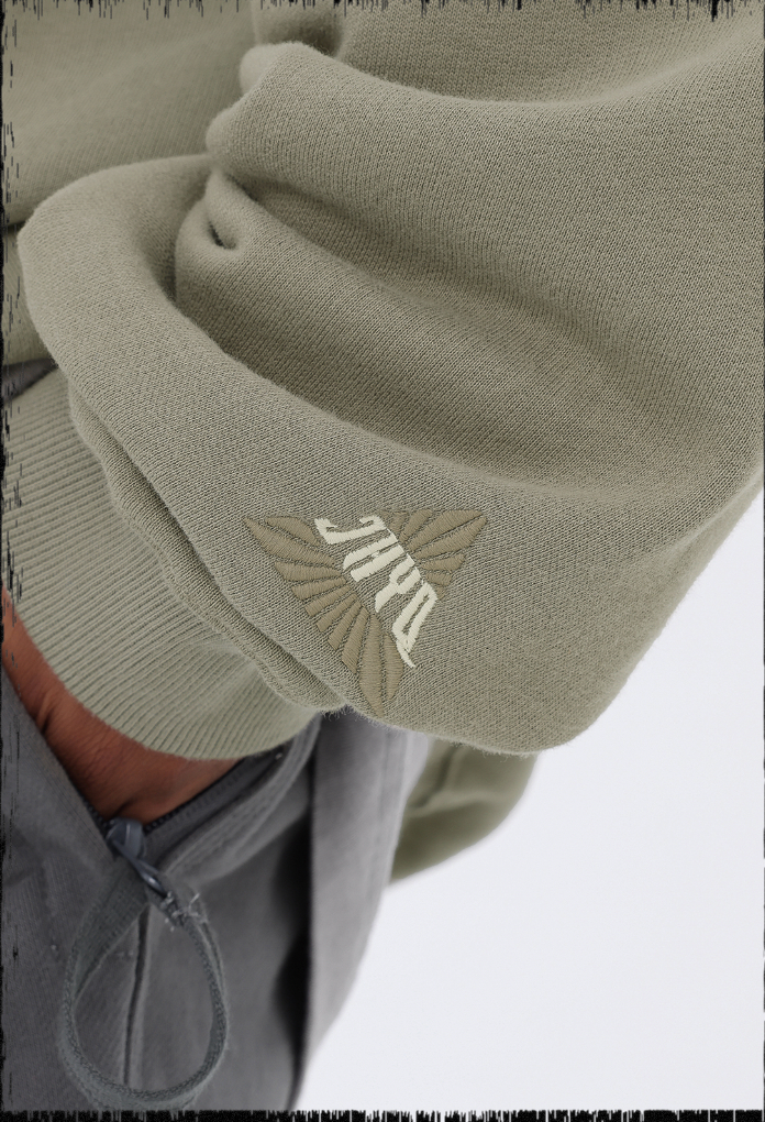 JHYQ Letters Embroidered Logo Heavyweight Sweater