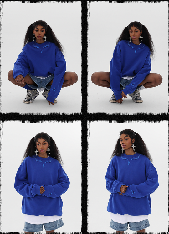 JHYQ Letters Embroidered Logo Heavyweight Sweater