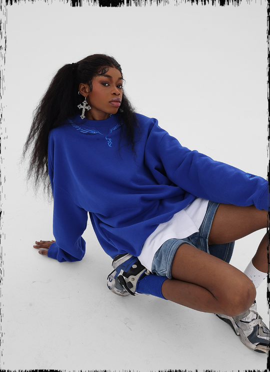 JHYQ Letters Embroidered Logo Heavyweight Sweater