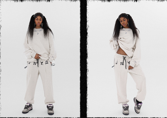 JHYQ Letters Embroidered Logo Heavyweight Sweater