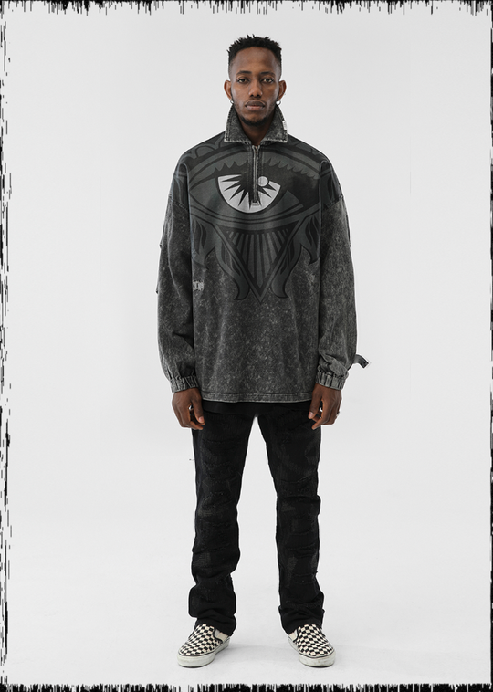 JHYQ Big Eyes Printed Denim Jacket