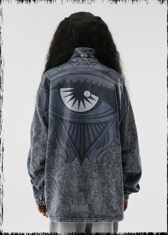 JHYQ Big Eyes Printed Denim Jacket