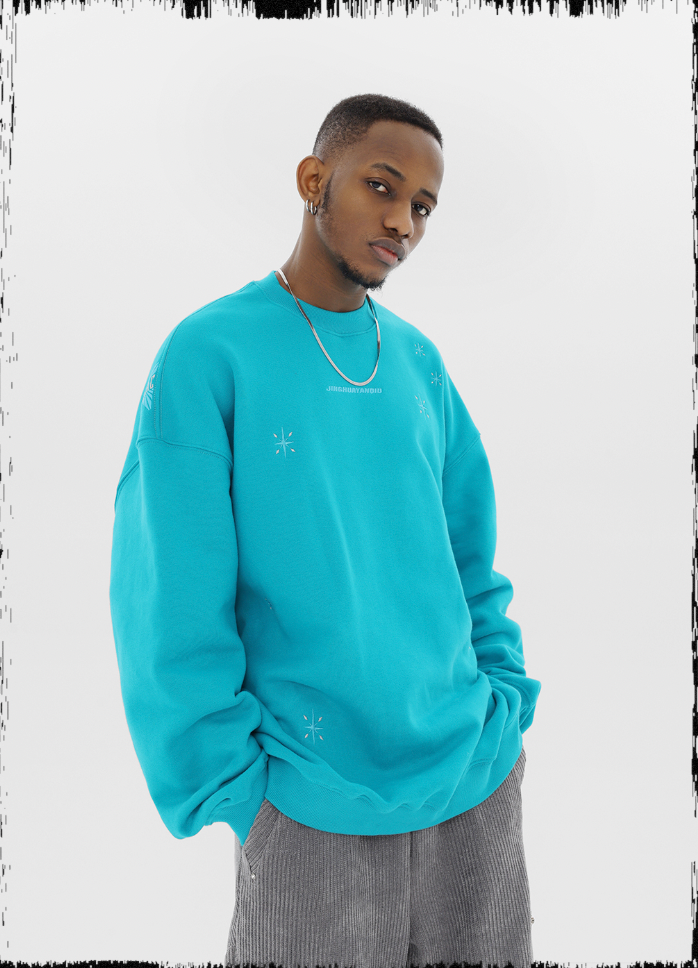 JHYQ Stars Embroidered Heavyweight Sweater