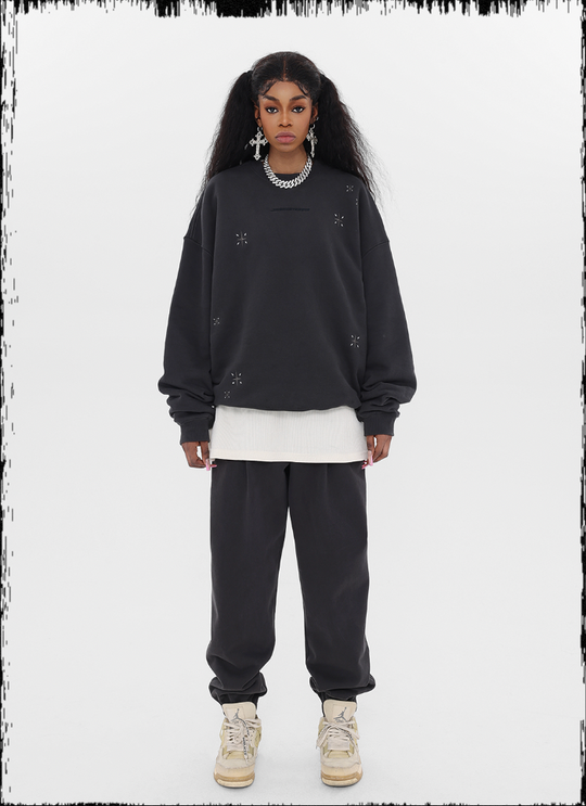 JHYQ Stars Embroidered Heavyweight Sweater