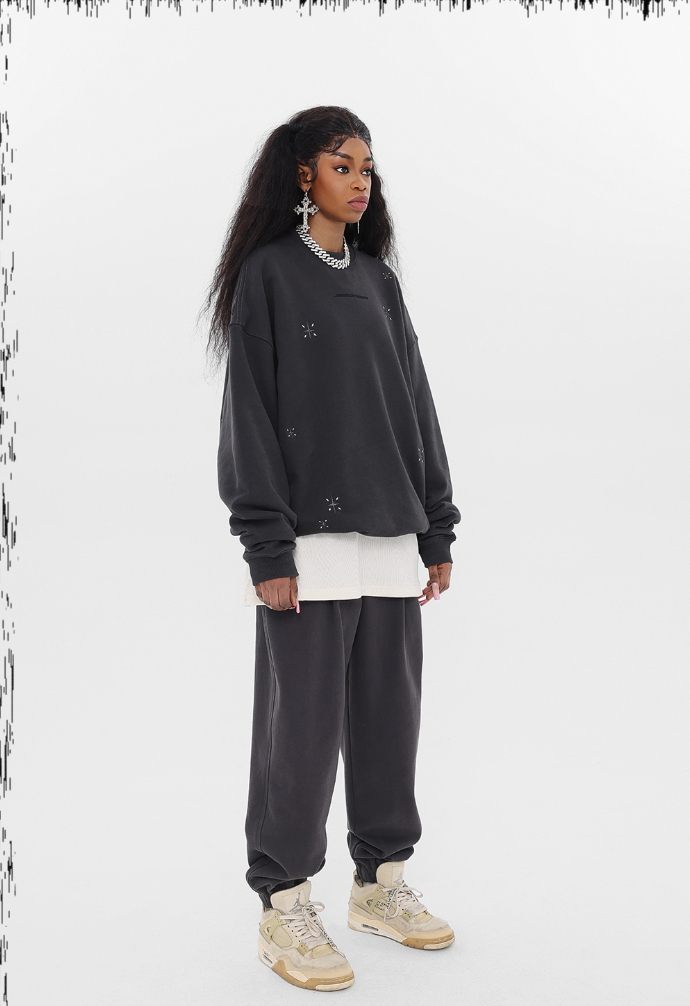 JHYQ Stars Embroidered Heavyweight Sweater