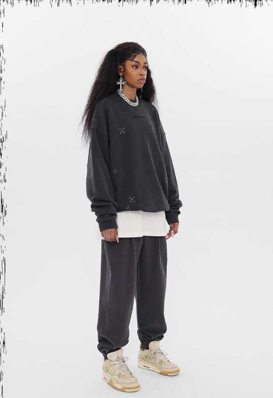 JHYQ Stars Embroidered Heavyweight Sweater