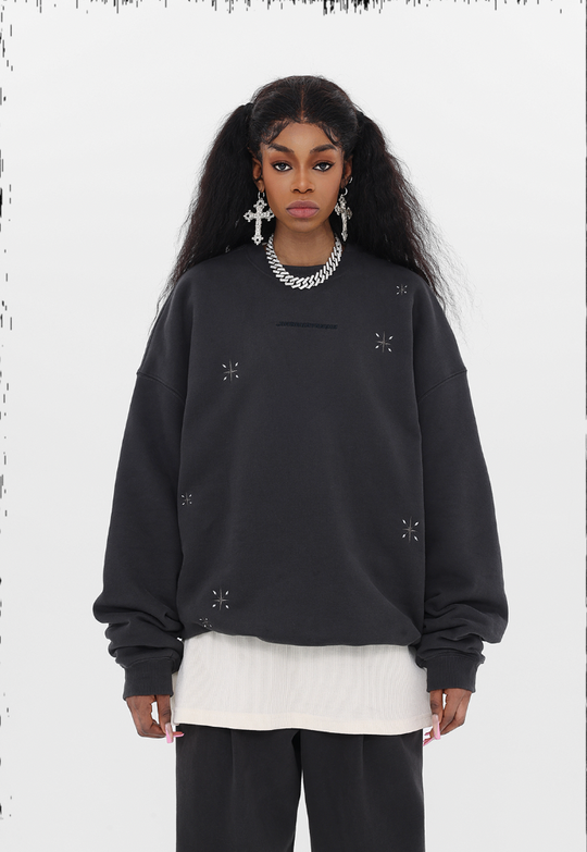 JHYQ Stars Embroidered Heavyweight Sweater