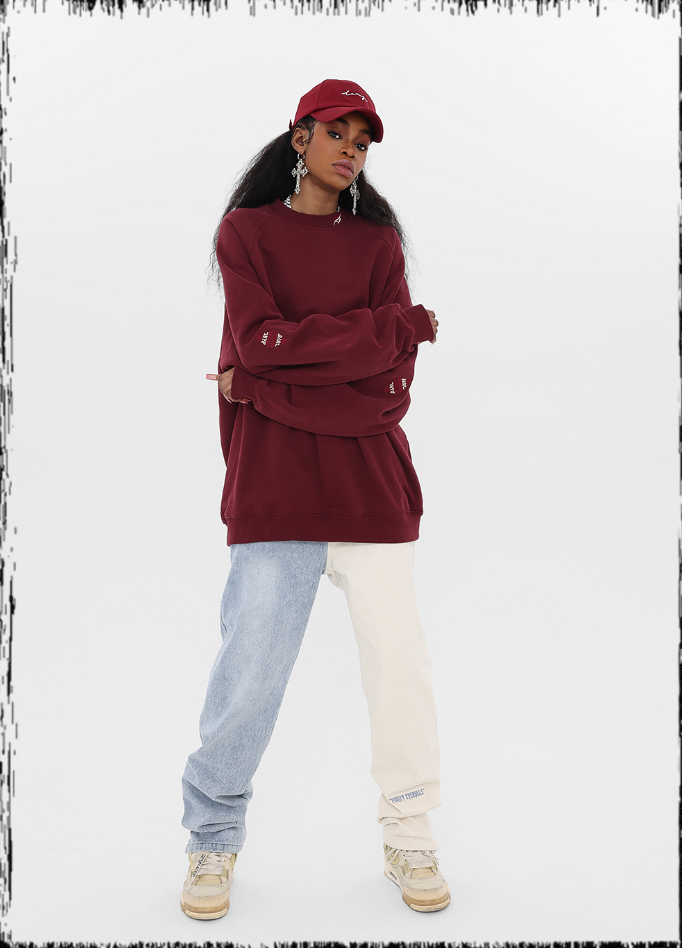 JHYQ Basic Logo Embroidered Heavyweight Sweater