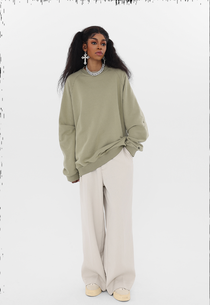 JHYQ Basic Logo Embroidered Heavyweight Sweater